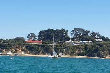 View of Shelly Beach in Portsea from Port Phillip Bay