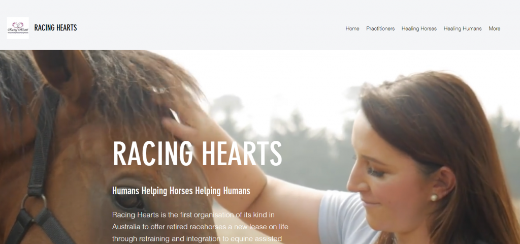 Old homepage for Racing Hearts